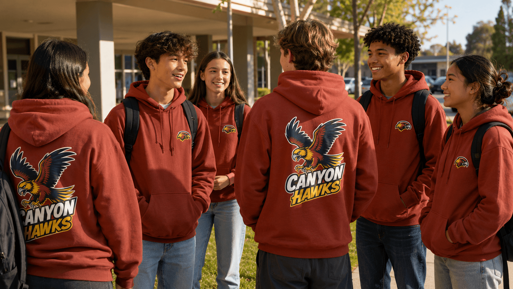 Saratoga & Cupertino Spirit Day Hoodies: Big Back Print, Families Pay Themselves